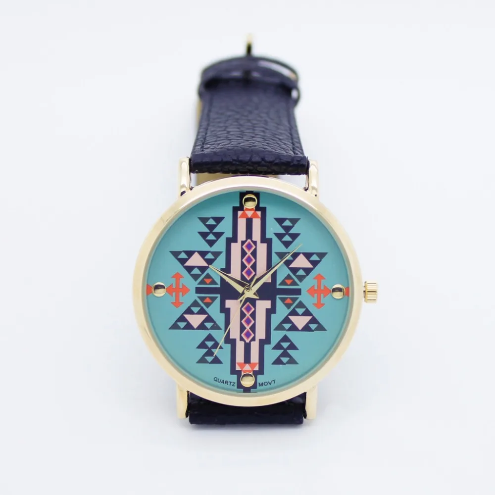 Новое поступление модные часы с ацтекским принтом и ремешком из искусственной
