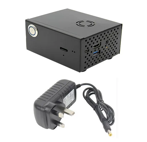 X820 V3.0 USB 3,0 SATA HDD/SSD плата расширения хранения+ чехол для Raspberry Pi 3 B - Цвет: X820 with UK adapter