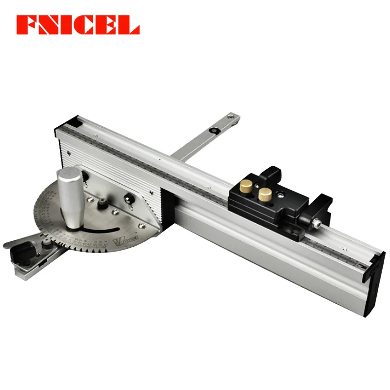 

Table Saw/Router Miter Gauge Sawing Assembly Ruler with T-tracks Stop and Sliding Brackets Miter Gauge Fence 450mm WoodWorking