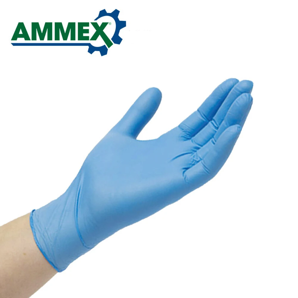 AMMEX 100 шт одноразовые нитриловые резиновые перчатки маслостойкие прокалывающиеся перчатки для работы дома еда медицинское стоматологическое использование
