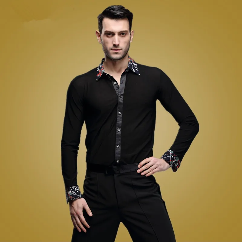 Новинка 2015 мужская рубашка для латиноамериканских танцев взрослых мужские