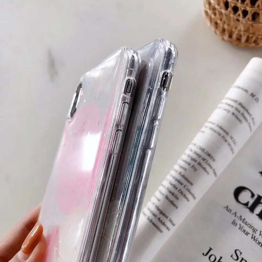 ORYKSZ Блестящий блестящий чехол из ТПУ для телефона iphone 6 6s 8 7 Plus Star Прозрачный X XR XS