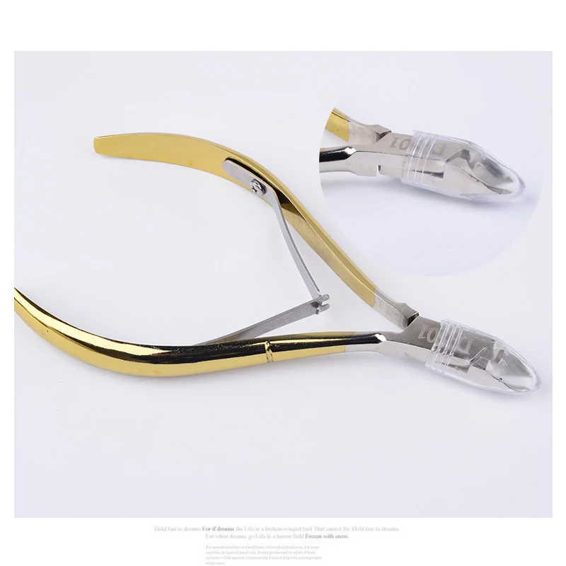 

1pcs Gold Color Stainless Steel Cuticle Nail Nipper Clipper Manicure Pedicure Care Trim Plier Cutter Nail Art Tools