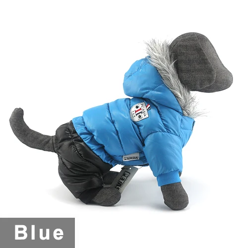 New Blue Зимняя одежда для собак, водонепроницаемая куртка, толстый пуховик, супер теплая зимняя одежда для маленьких собак, французские домашние животные для бульдога чихуахуа - Цвет: New Blue
