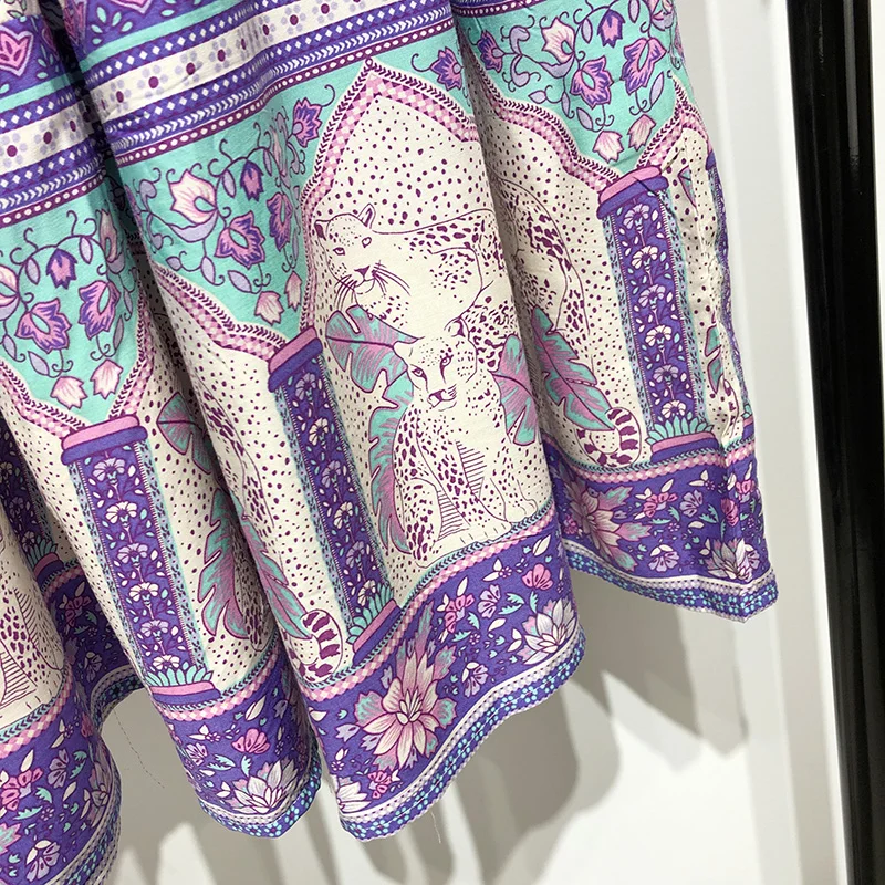 BOHO вдохновленная блуза Boho с цветочным принтом, с длинным рукавом и О-образным вырезом, богемные свободные женские топы, повседневные шикарные весенне-летние блузки