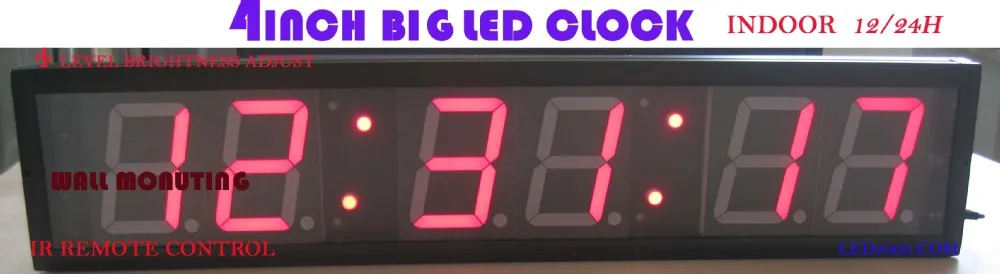 

4inch 6digits red color hours,minutes and seconds led clock(HIT6-4R)