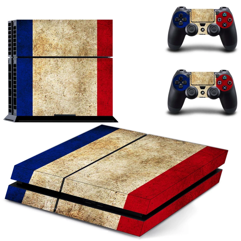 Флаг Франции виниловые наклейки для Sony PS4 PlayStation 4 консоли и 2 контроллера Скины|cover