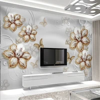 custom 3d wall cloth extravagant european jewel flowers canvas wall mural living room tv backdrop painting wall paper home decor