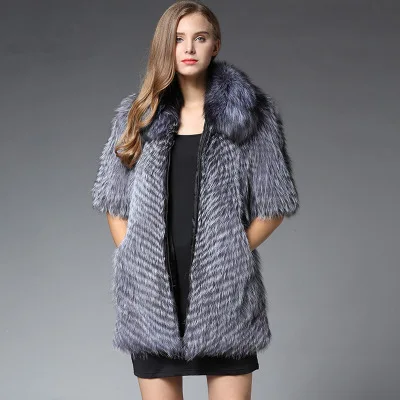 Новые женские жилеты мужские из лисьего меха Длинные повседневные меховые