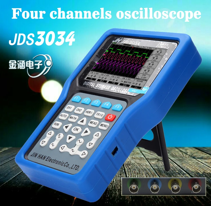 JinHan JDS3034 серии портативный цифровой запоминающий осциллограф 30 МГц четыре канала