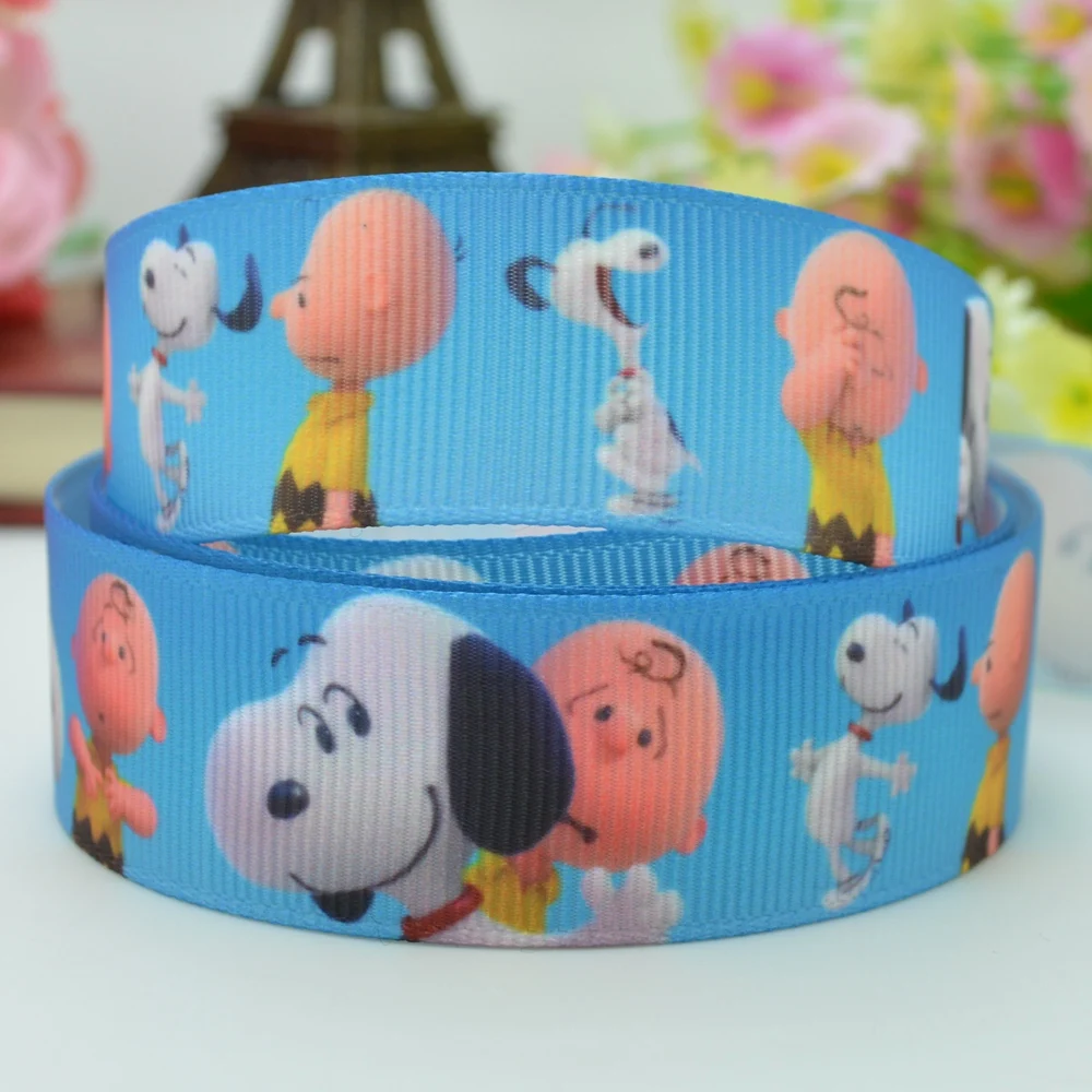 DUWES 7/8 &quot22 мм 2 5 10 20 50 ярдов собака мультфильм печатных grosgrain ленты волос лук DIY