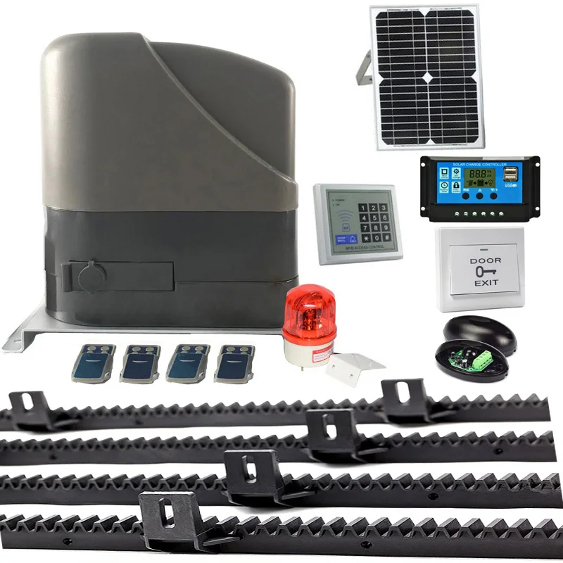 kit6 800 кг DC12V металлическое основание раздвижные двери операторский мотор с 4 передатчиками 6 м нейлоновые стойки солнечная панель y контроллер - Color: kit6