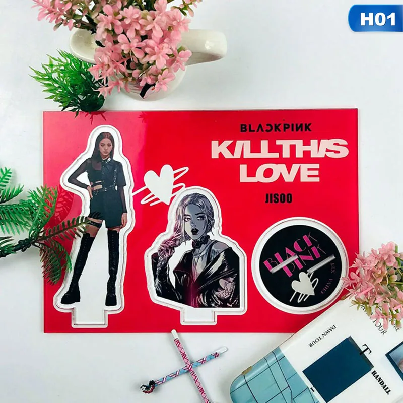 Kpop Kill This Love BLACKPINK акриловая Статуэтка-подставка, стоящий стол, Декор, Канцелярский набор - Цвет: 1