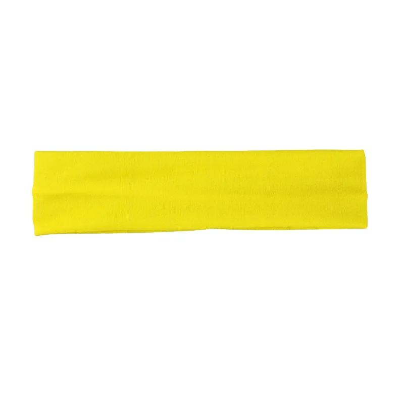 yellow Эластичные повязки для волос для йоги, хлопковые принадлежности для йоги, спортивная повязка на голову, впитывающая пот, модная повязка на голову - Цвет: yellow