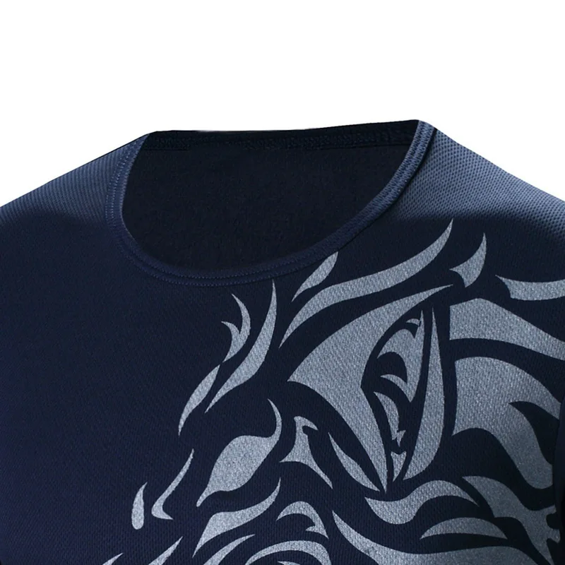 LASPERAL Татуировка напечатанная футболка с длинным рукавом мужская летняя Осенняя