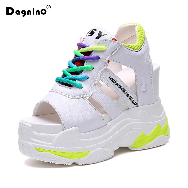 DAGNINO очень высокий каблук сандалии на танкеточной платформе Для женщин красочные