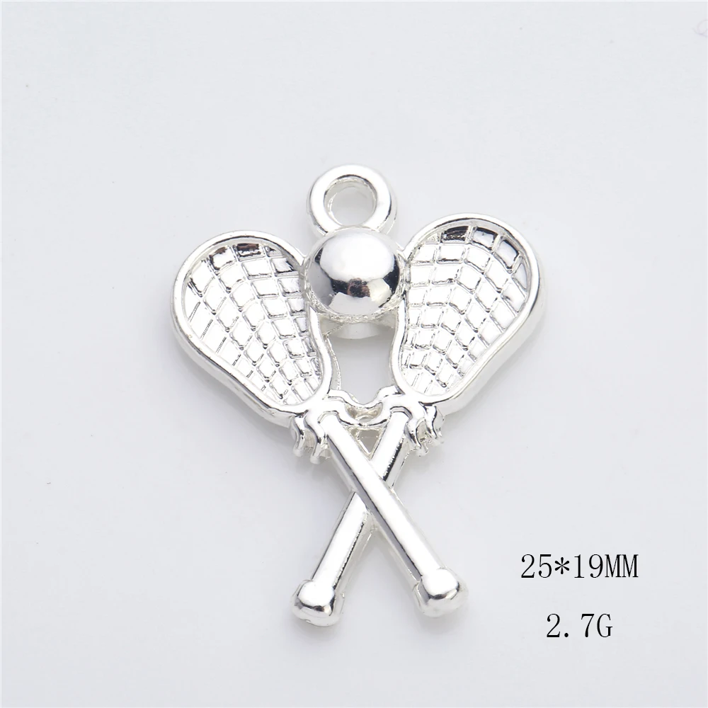 Посеребренная подвеска в форме шара Лакросса 20 штук с прыжковым кольцом для