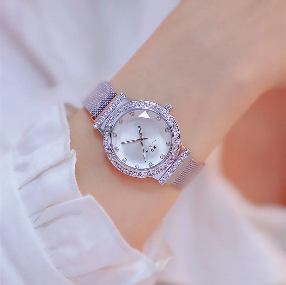 Роскошные Брендовые женские часы blingbling, женские часы со стразами женские стальные магнитные кварцевые наручные часы Relogio золотого цвета