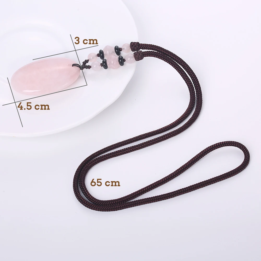 Ожерелье женское из натурального камня с розовым хрусталем ювелирное изделие