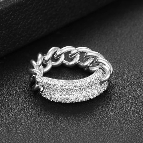 Silver GODKI модные панковские кольца для женщин нежные звенья цепи кольца Бусины очаровательное кольцо богемный пляж ювелирные изделия - Цвет основного камня: Silver