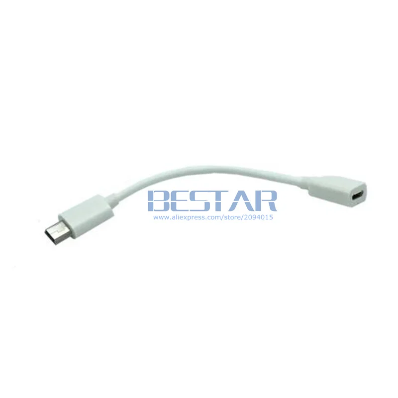 10 см чёрно белый USB 2 0 Mini B 5 контактный штекер к Micro гнездовой адаптер для передачи
