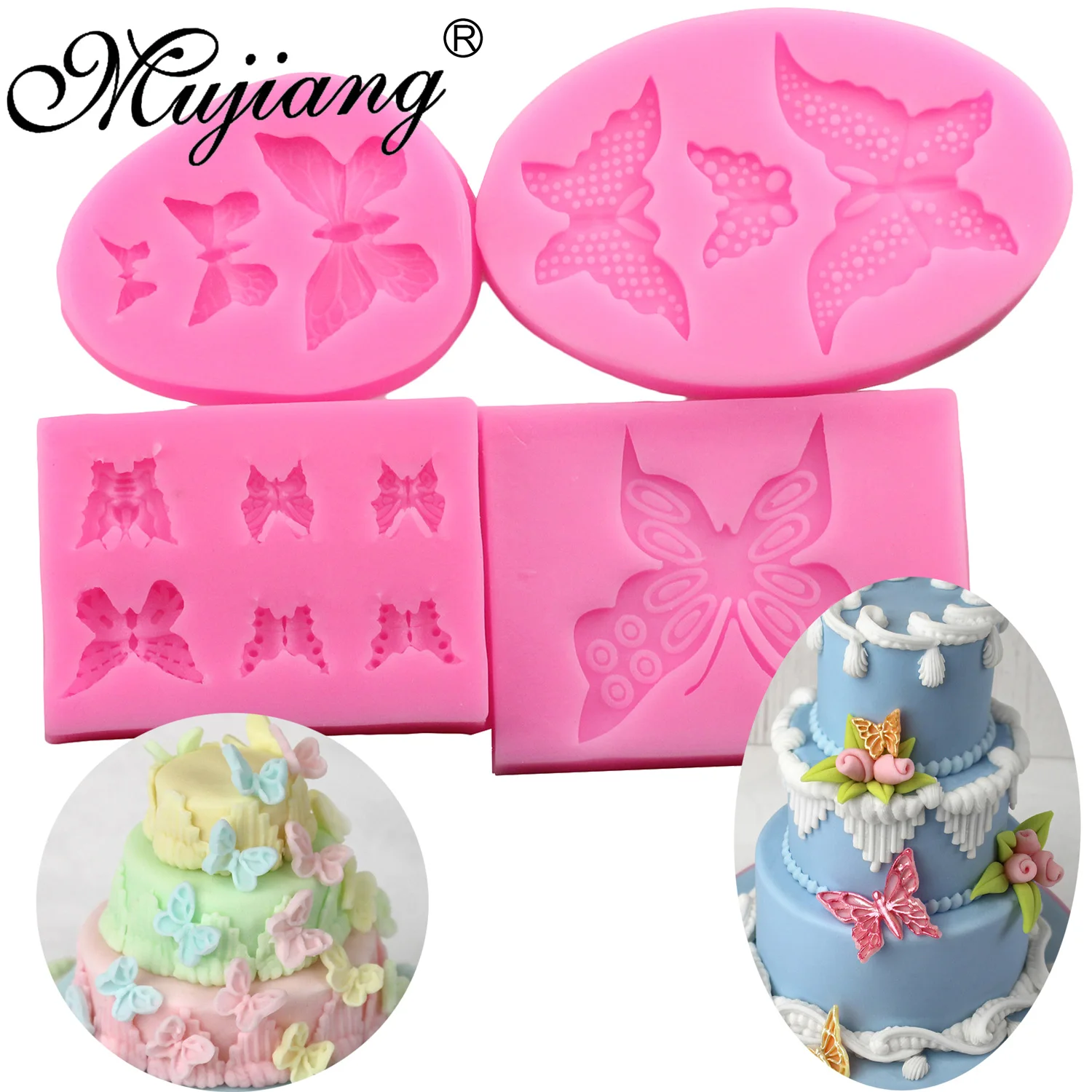 Mujiang 3D Бабочка силиконовые формы для выпечки Конфеты Шоколад Fimo глина плесень DIY Сахар ремесло кекс инструменты для украшения тортов из мастики