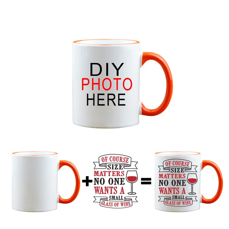 Персонализированные кружки для кофе DIY фото текст логотип печать 11 унций
