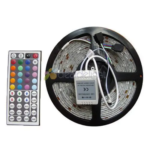 

DC12V 5 м/лот 5050 SMD 300 светодиодов RGB эпоксидная смола IP65 водонепроницаемая гибкая светодиодная лента + 44-клавишный ИК-пульт
