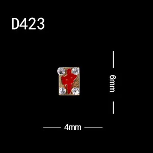 10pcs D423 10 шт./лот, 3D дизайн ногтей, год, удача, собака, удача, кошка, золотой слиток, сплав, кристалл, стиль, стразы, драгоценные камни, металл - Цвет: 10pcs D423