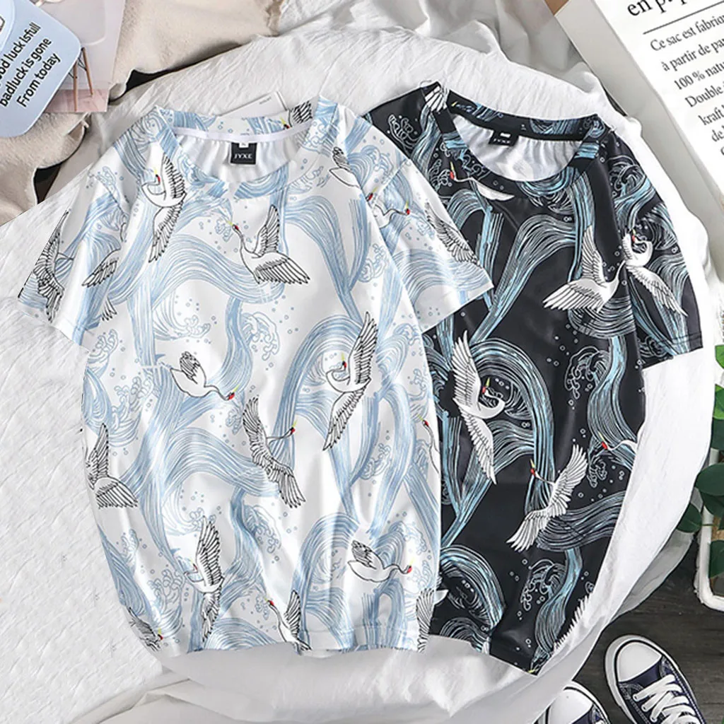 2019 Ранняя весна лето оверсайз японский счастливый кран вышивка рубашка