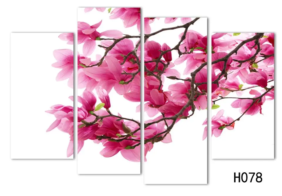 4 панели HD цветы холст картина настенные картины для гостиной печать Cuadros Decoracion