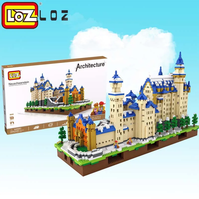 LOZ алмазные блоки новый лебедь каменный замок 3D модель техническая