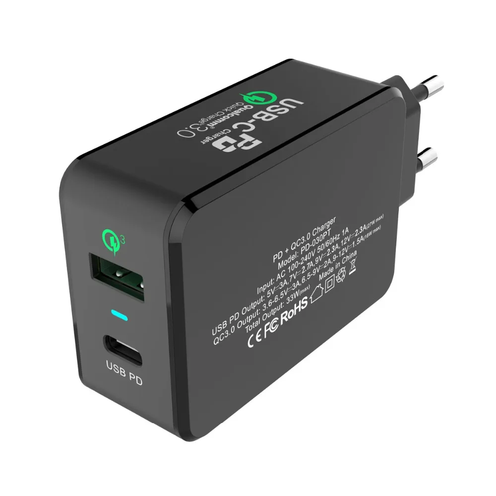 TUTUO USB C PD настенное зарядное устройство (доставка питания) Тип + быстрая зарядка 3 0