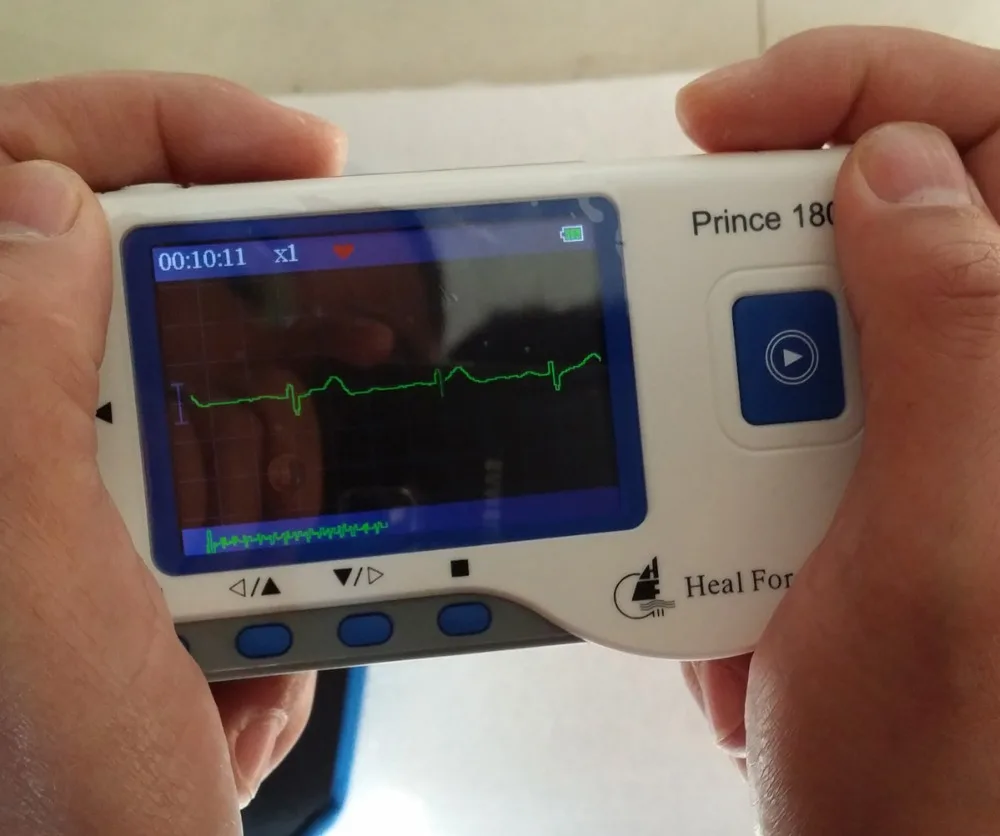 CE& FDA одобренный Heal Force Prince 180B портативный бытовой монитор ЭКГ сердца непрерывного измерения цветной экран