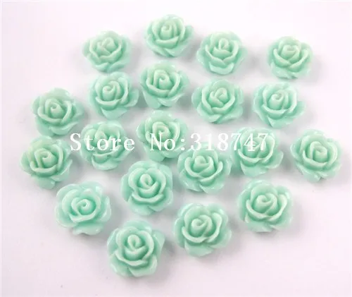 Lake green 12pcs Распродажа! 12 шт./24 шт., 10 мм, 11 цветов на выбор, роза, плоская основа, цветок из смолы, ювелирные изделия, сделай сам, аксессуары для поиска, F1320 - Цвет: Lake green 12pcs