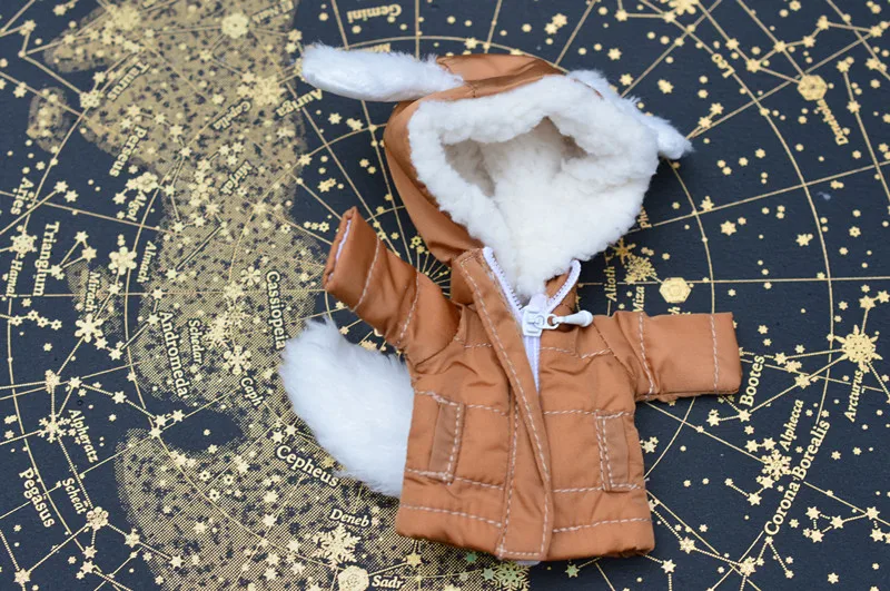 Пуховик для куклы OB11 зимнее пальто кукол с большой шапкой кукольные брюки obitsu11