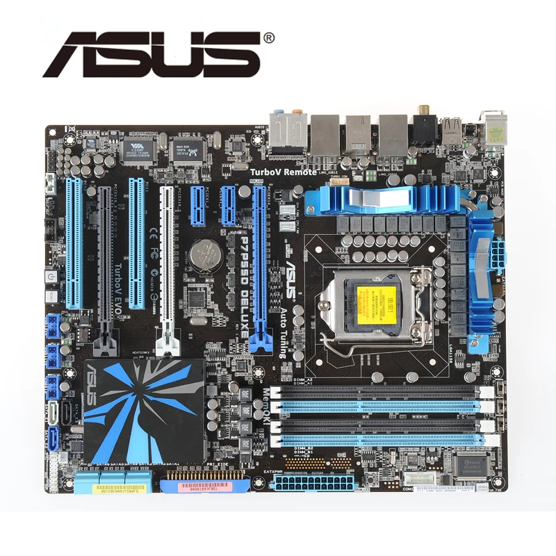 

Материнская плата LGA 1156 для Intel P55 ASUS P7P55D Deluxe 3xPCI-E X16 DDR3 2200 МГц OC P7P55D-Deluxe десктопная материнская плата PCI-E X16, б/у