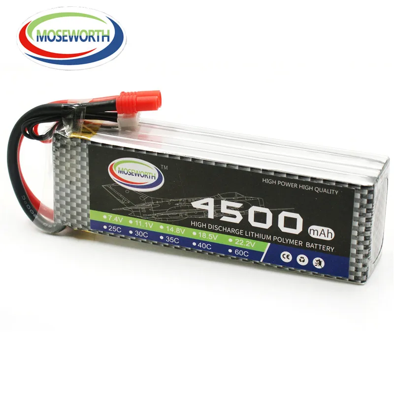 Новая батарея 4S 14 8 в 4500 мАч 40C RC LiPo Аккумулятор для радиоуправляемого вертолета