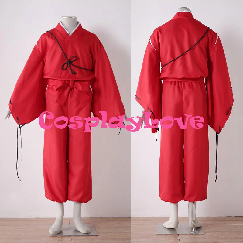 Высокое качество в наличии Искусственный Красный костюм для косплея Inuyasha