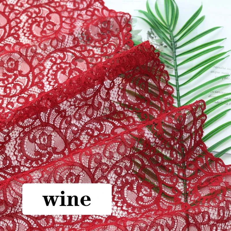 wine Ширина 140 см кружевная ткань вышивка цветок Африканское кружево пэчворк Tissu для DIY платье юбка блузка свадебное украшение - Цвет: wine