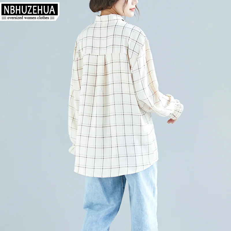 NBHUZEHUA 2019 Весенняя женская рубашка блузка Корейская хлопчатобумажная льняная