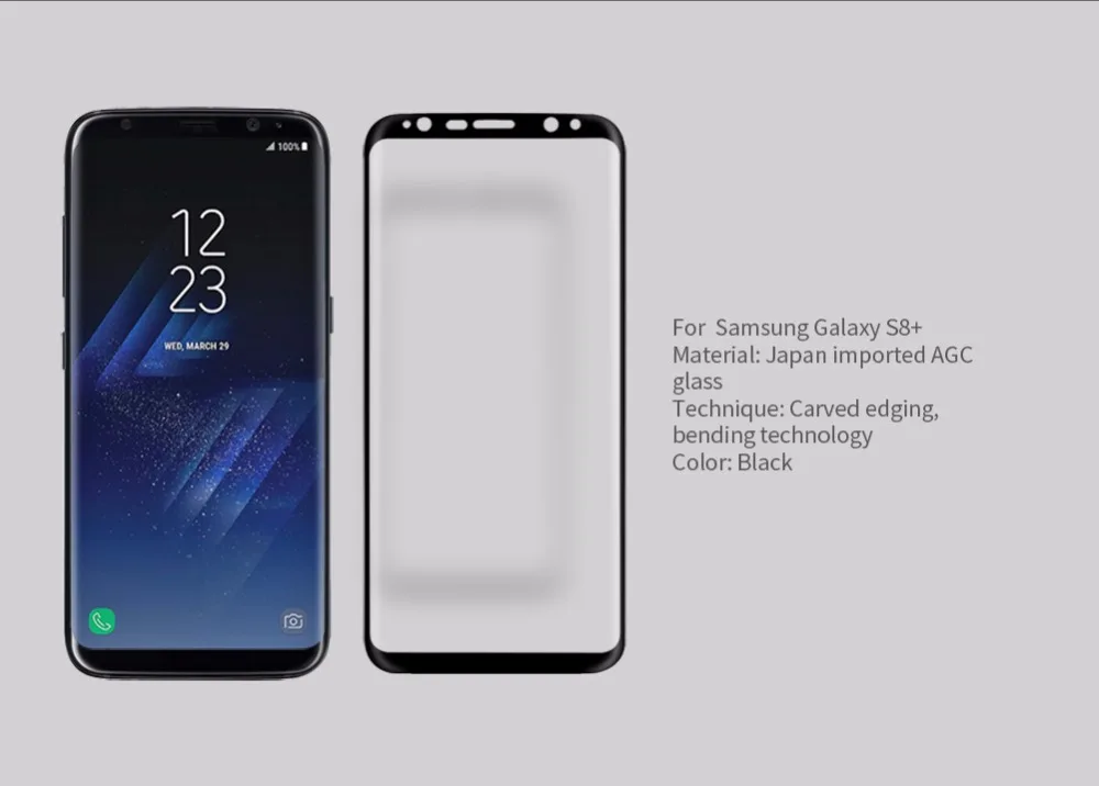 Защитное стекло Nillkin 3D CP + Max закаленное с полным покрытием для Samsung Galaxy S8 Plus|tempered