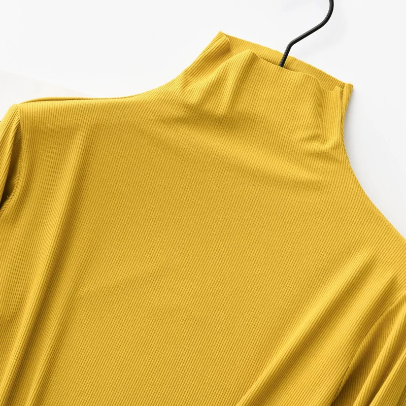 LERFEY с высоким плотно облегающим шею воротником Slim Fit Футболка спецодежды офисные