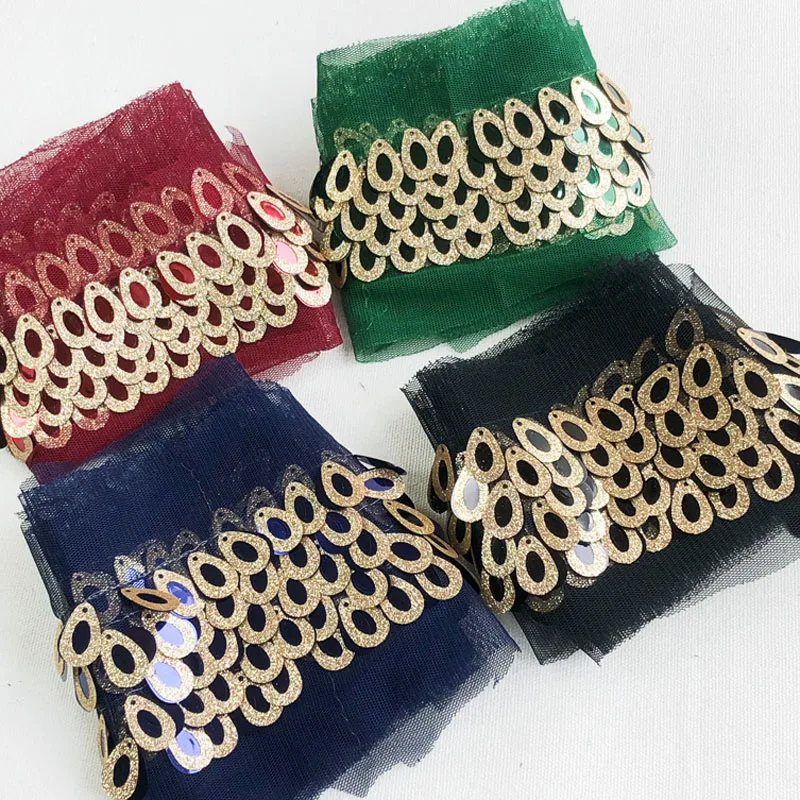 3 ярдов новый Spangle сетка ткань блестящая Блестящая лента для латинских танцев