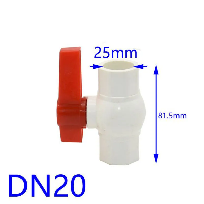 Шаровой клапан из ПВХ dn15 dn25 клапан управления потоком воды dn20 " 1/2" 3/4 дюймов соединитель водопровода 1 шт