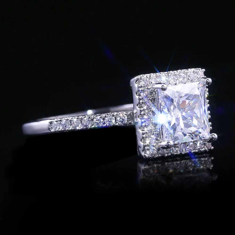 Классическое Обручальное Кольцо Huitan элегантное обручальное кольцо с квадратным