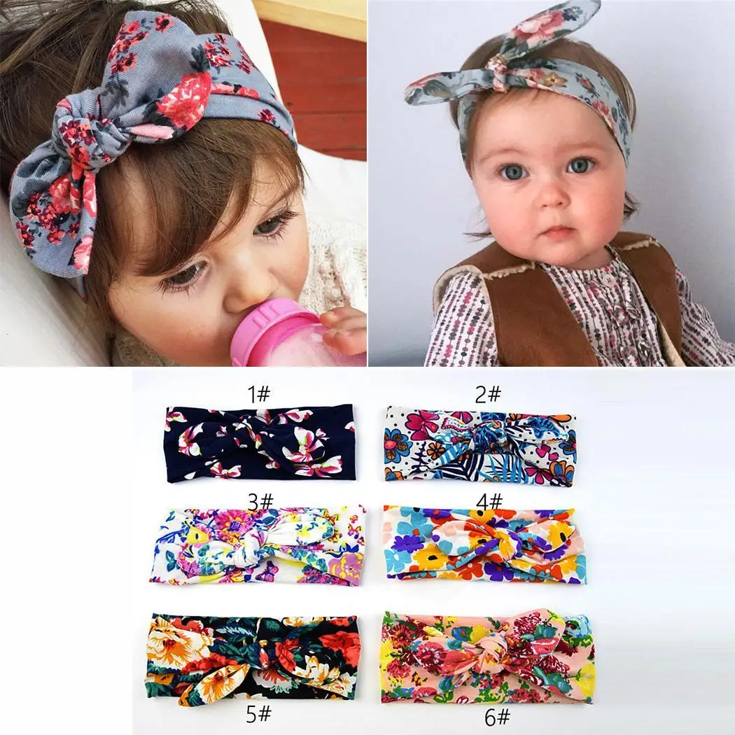 None Hair Style Band Children Kids Bowknot Bohemia Wrap Floral Headband Print Knot | Детская одежда и обувь