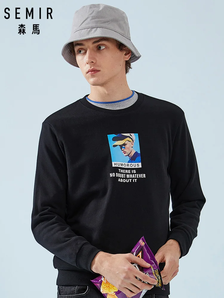 SEMIR Ретро портретный свитшот для мужчин пуловер толстовки с мотивом стильная