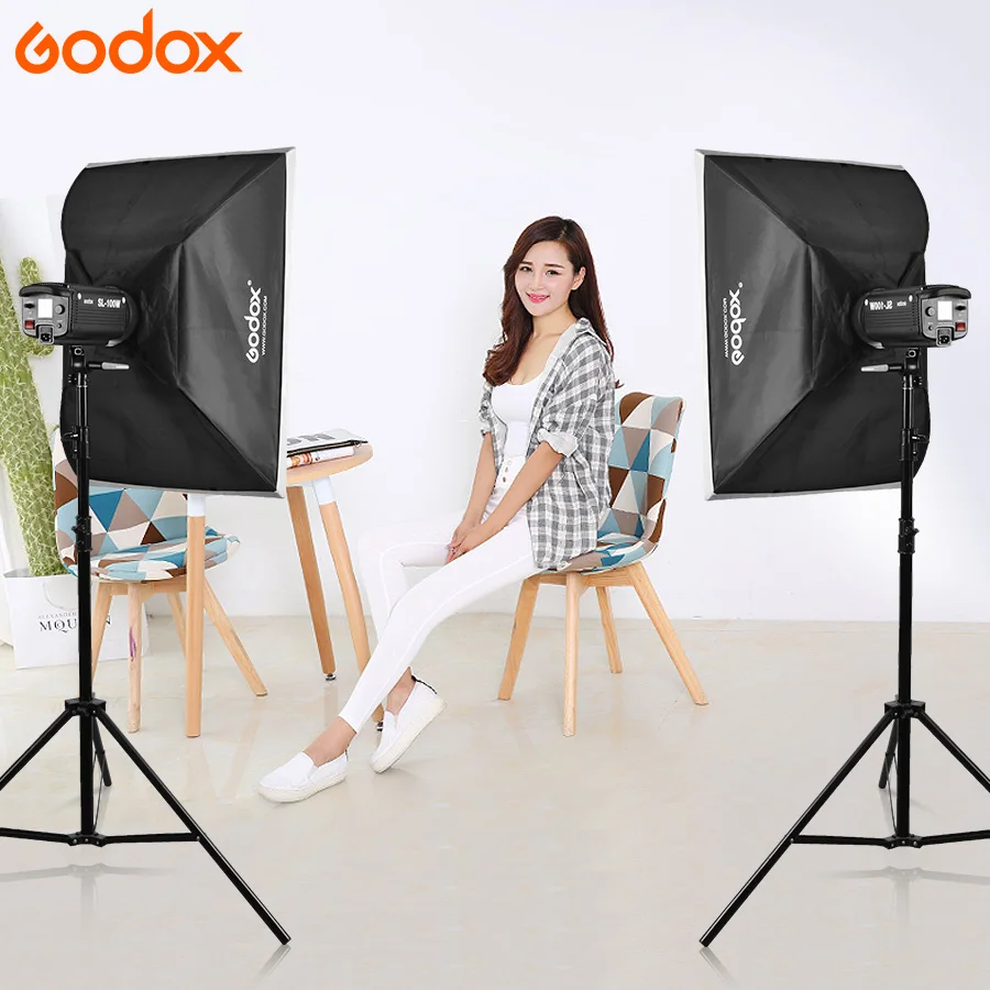 Аксессуары для студийной фотосъемки Godox 2x SL150 набор вспышки 5600K Светодиодная