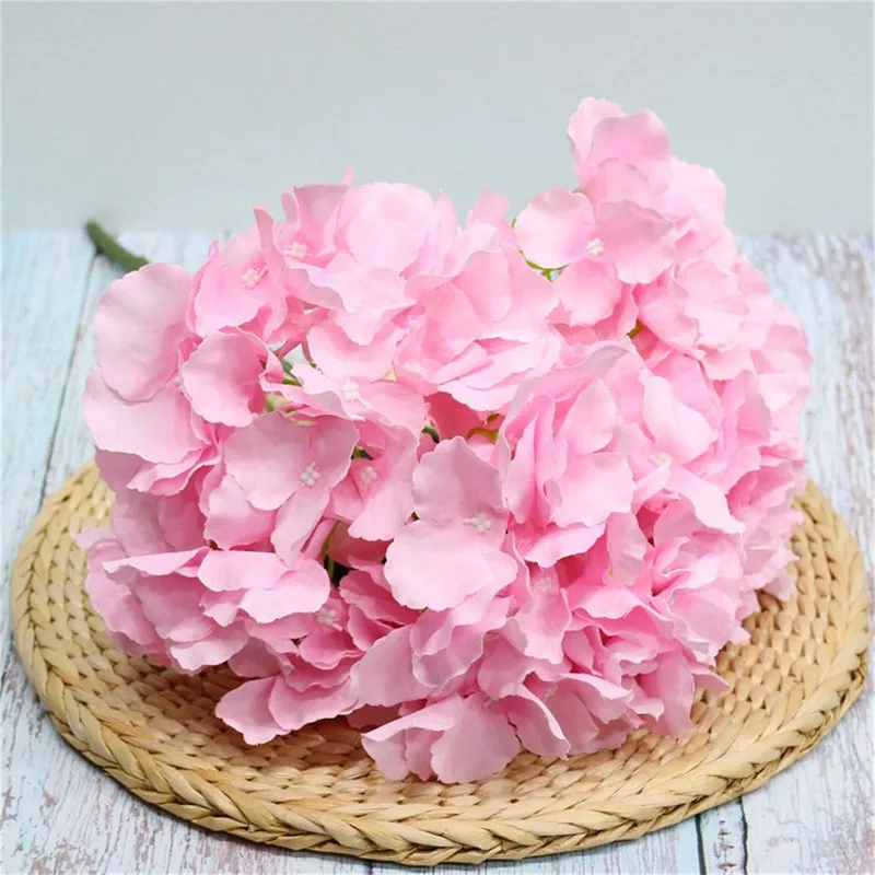 

8pcs Fake Hydrangea 18.11" Legth Simulation European Hydrangeas Large Flower Head for Wedding Home Decorative Artificial flowers